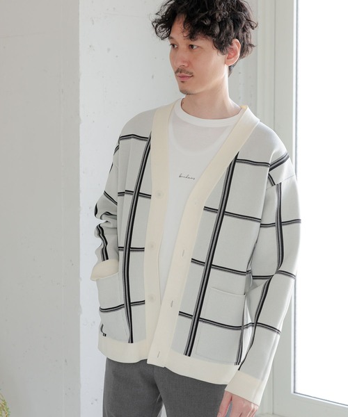 GLOBAL WORK（グローバルワーク）の「リッチライトニットVカーディガン/柄/967737（カーディガン/ボレロ・メンズ・グレー系その他3/ダークグレー/ホワイト系その他2/その他・X-LARGE/MEDIUM/LARGE/SMALL）」の7枚目の写真