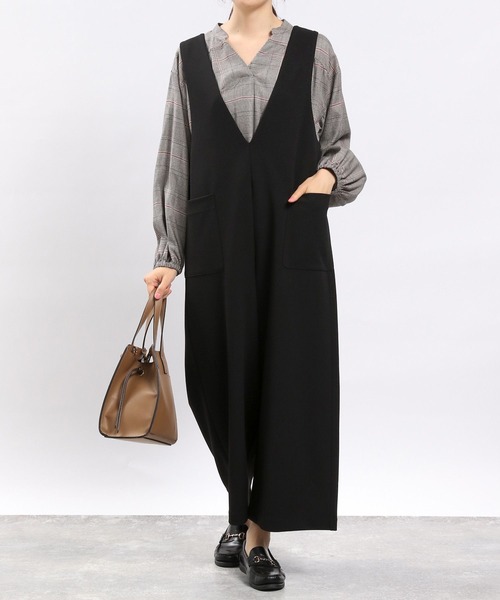 maaaaa.☆ 美品☆ CINOH オールインワン　ネイビー ドレープオールインワン-short & regular | 小柄・低身長女性