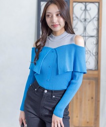 clear | 肩開き配色リブニットトップス≪2024SS≫(ニット/セーター)