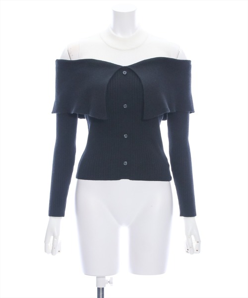 clear（クリア）の「肩開き配色リブニットトップス≪2024SS≫（ニット/セーター・レディース・ブラック/ブルー/グリーン・F）」の21枚目の写真