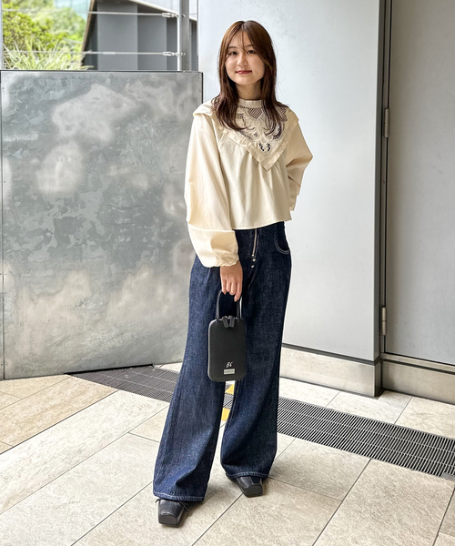 JOINT WORKS COMMRE /コムルクロップド刺繍ブラウス新品タグ付き セール】【COMMRE / コムル】クロップド刺繍ブラウス（シャツ