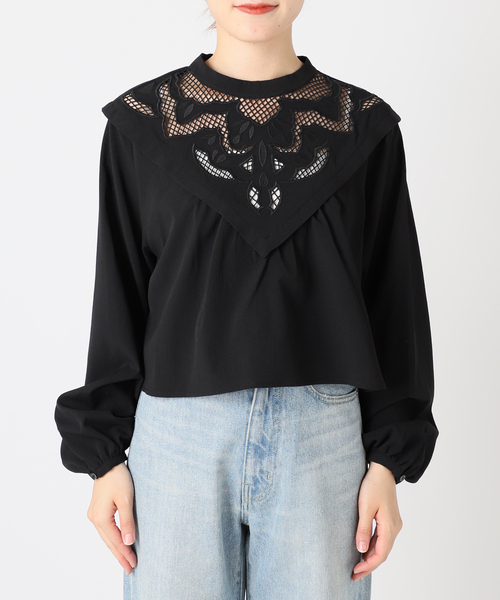 JOINT WORKS COMMRE /コムルクロップド刺繍ブラウス新品タグ付き セール】【COMMRE / コムル】クロップド刺繍ブラウス（シャツ