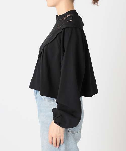 COMMRE（コムル）の「【COMMRE / コムル】クロップド刺繍ブラウス（シャツ/ブラウス・レディース・ブラック/アイボリー・FREE）」の7枚目の写真