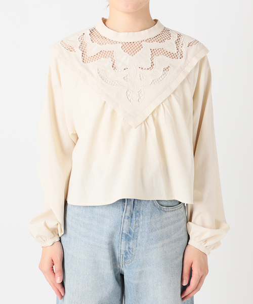 COMMRE（コムル）の「【COMMRE / コムル】クロップド刺繍ブラウス（シャツ/ブラウス・レディース・ブラック/アイボリー・FREE）」の16枚目の写真