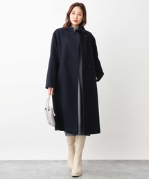 MK MICHEL KLEIN | ウールナイロンモッサ スタンドカラーロングコート(その他アウター)