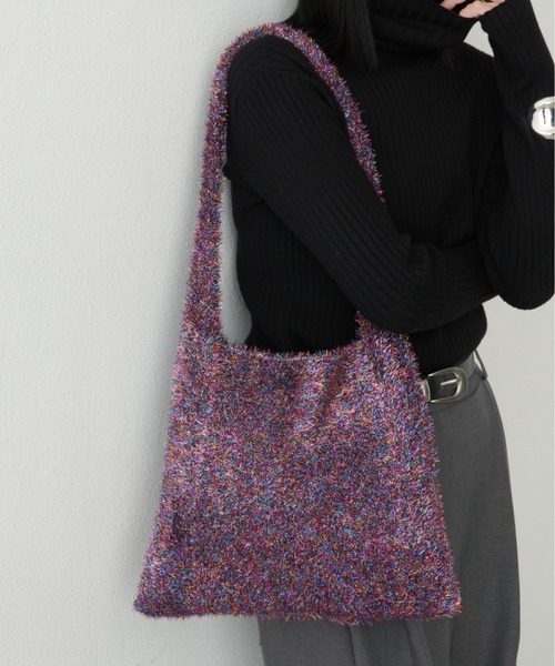 Aunt Marie's（アントマリーズ）の「ラメニットBIGトート（トートバッグ・レディース・シルバー/その他/ブルー/ブラック・FREE）」の8枚目の写真