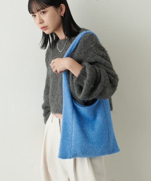 Aunt Marie's（アントマリーズ）の「ラメニットBIGトート（トートバッグ・レディース・シルバー/その他/ブルー/ブラック・FREE）」の21枚目の写真