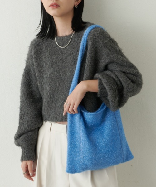 Aunt Marie's（アントマリーズ）の「ラメニットBIGトート（トートバッグ・レディース・シルバー/その他/ブルー/ブラック・FREE）」の18枚目の写真