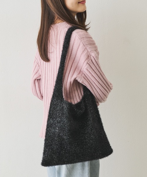 Aunt Marie's（アントマリーズ）の「ラメニットBIGトート（トートバッグ・レディース・シルバー/その他/ブルー/ブラック・FREE）」の5枚目の写真