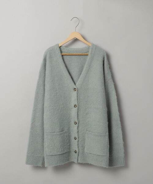 coen（コーエン）の「リラクシーVネックシャギーニットカーディガン（カーディガン/ボレロ・レディース・ケリーグリーン/クリーム/オフホワイト/グレー・FREE）」の4枚目の写真