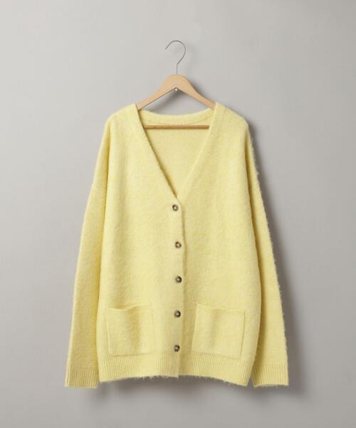 coen（コーエン）の「リラクシーVネックシャギーニットカーディガン（カーディガン/ボレロ・レディース・ケリーグリーン/クリーム/オフホワイト/グレー・FREE）」の3枚目の写真