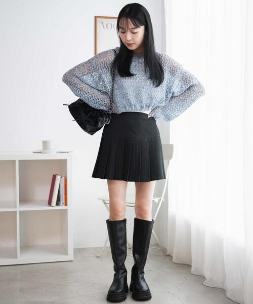 WEGO(ウィゴー)の「WEGO/プリーツスカパン(スカート・レディース・ブラック/杢グレー/ベージュ系その他/グレー・MEDIUM/SMALL)」の18枚目の写真