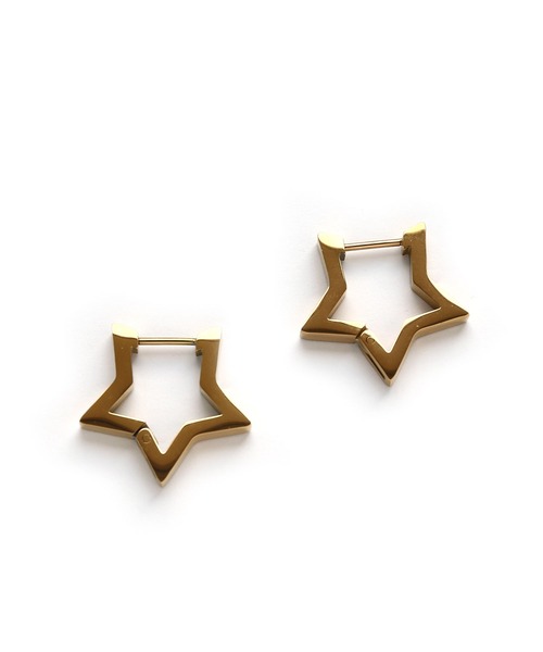 colleca la（コレカラ）の「[stainless]ステンレス・スターフープピアス〈金属アレルギー対応〉（ピアス（両耳用）・レディース・シルバー/ゴールド・ﾌﾘ-）」の5枚目の写真