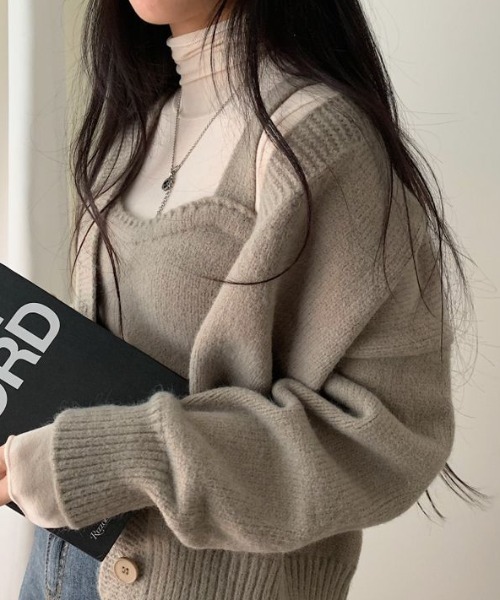 gossip!ロサンゼルス(ゴシップロサンゼルス)の「もっちりニット アンサンブル(アンサンブル・レディース・ベージュ/ブルー系その他/パープル/ネイビー・FREE)」の5枚目の写真