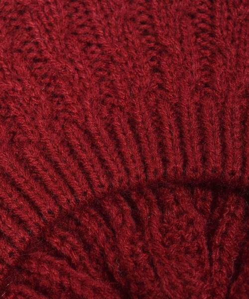 BeBe（ベベ）の「リボン付きニットベレー(48~56cm)（ハンチング/ベレー帽・キッズ・グレー/ボルドー・M/S）」の9枚目の写真