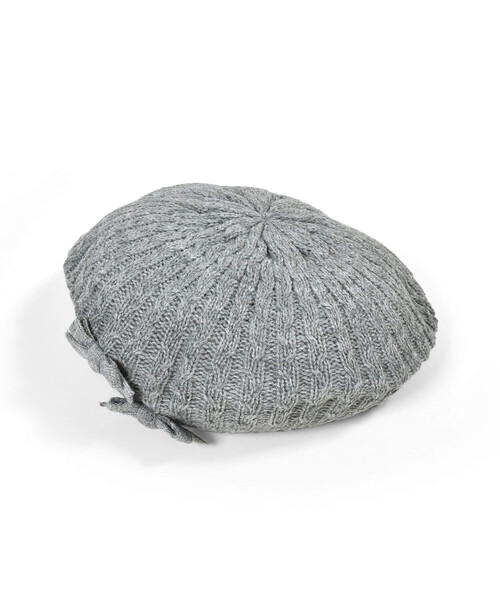 BeBe（ベベ）の「リボン付きニットベレー(48~56cm)（ハンチング/ベレー帽・キッズ・グレー/ボルドー・M/S）」の10枚目の写真