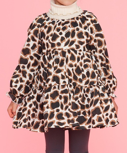 Caldia（カルディア）の「レオパード柄長袖ワンピース（ワンピース・キッズ・ホワイト/ブラウン・140/130/100/110/120）」の9枚目の写真