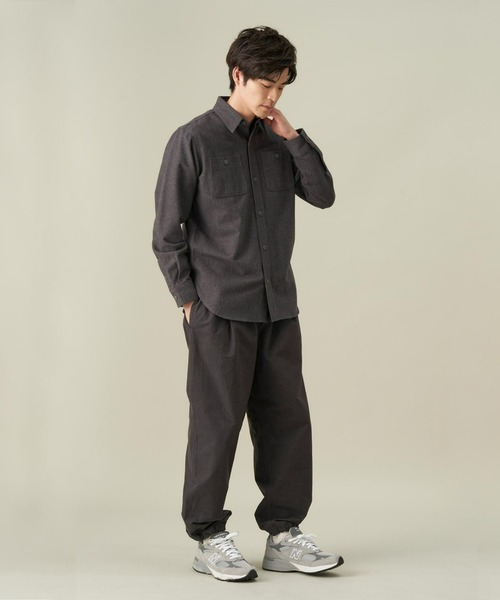 TOKYO SHIRTS（トウキョウシャツ）の「ヘビーウェイトネル長袖シャツ（シャツ/ブラウス・メンズ・チャコール・L/LL/M）」の6枚目の写真