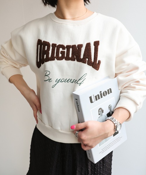 セール】ボアロゴ起毛スウェット/トレーナー（スウェット）｜LAC-VERT