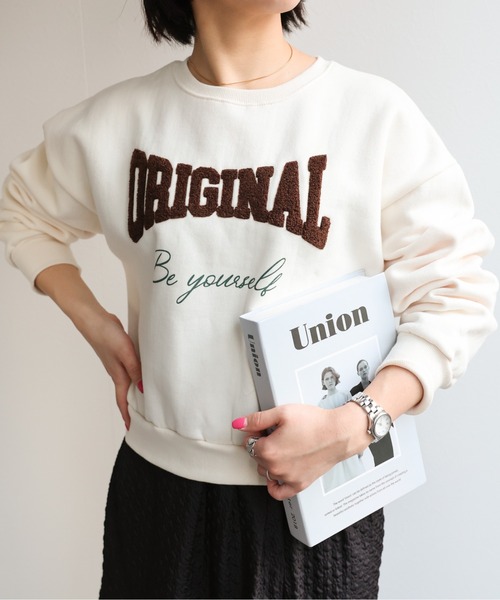 セール】ボアロゴ起毛スウェット/トレーナー（スウェット）｜LAC-VERT