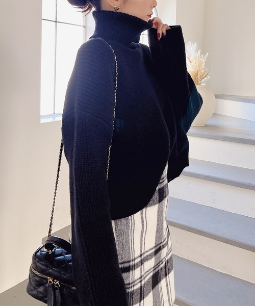 MIIA(ミーア)の「タートルネッククロップドニット(ニット/セーター・レディース・グリーン/ブラック/ベージュ・FREE)」の19枚目の写真