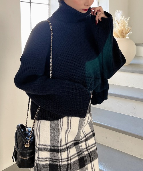 MIIA(ミーア)の「タートルネッククロップドニット(ニット/セーター・レディース・グリーン/ブラック/ベージュ・FREE)」の20枚目の写真