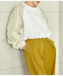 ANAP | 異素材切替ラグラン裏起毛トップス(Tシャツ/カットソー)