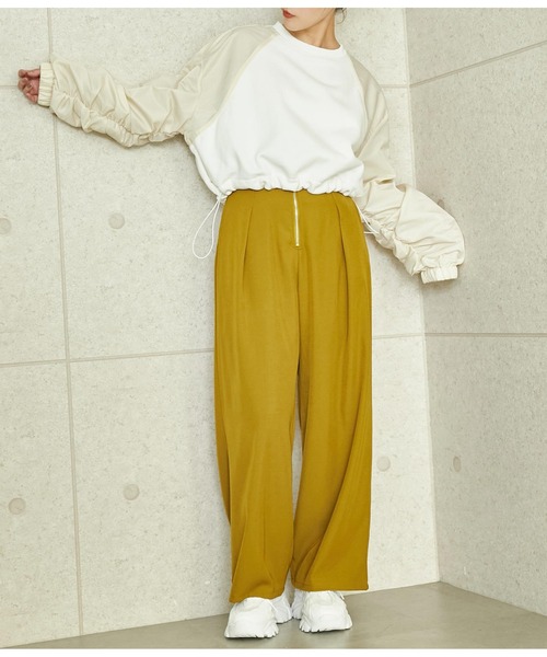 ANAP（アナップ）の「異素材切替ラグラン裏起毛トップス（Tシャツ/カットソー・レディース・ブラック/オフホワイト/ブラック系その他・FREE）」の18枚目の写真