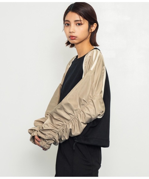 ANAP（アナップ）の「異素材切替ラグラン裏起毛トップス（Tシャツ/カットソー・レディース・ブラック/オフホワイト/ブラック系その他・FREE）」の9枚目の写真