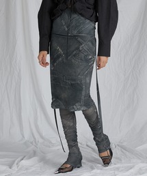 PRANK PROJECT | 【24SPRING PRE ORDER】デニムプリントスカートレイヤードレギンス / Denim Printed Skirt Layered Leggings(スカート)