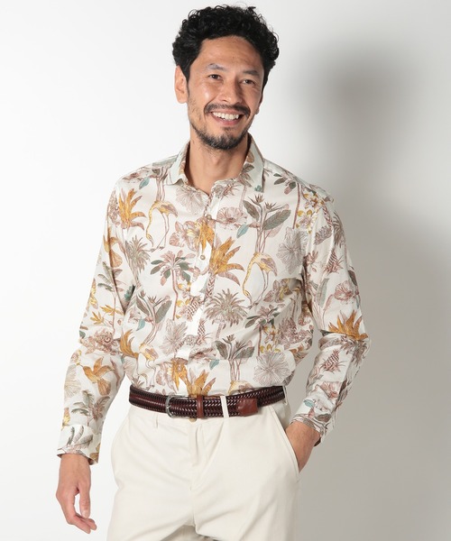 MEN'S BIGI(メンズビギ)の「LIBERTYタナローンプリントシャツ(シャツ/ブラウス・メンズ・ブルー系その他/ホワイト系その他/ネイビー・01/02/03/04)」の4枚目の写真