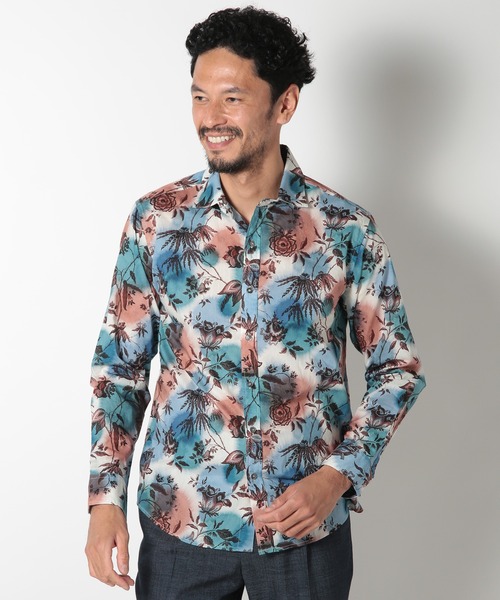 MEN'S BIGI(メンズビギ)の「LIBERTYタナローンプリントシャツ(シャツ/ブラウス・メンズ・ブルー系その他/ホワイト系その他/ネイビー・01/02/03/04)」の5枚目の写真