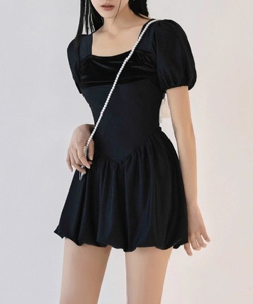 Dita Muaj.（ディータムアージュ）の「シフォンリボン バックオープン ワンピース 水着（水着・レディース・ブラック・M/L）」の3枚目の写真