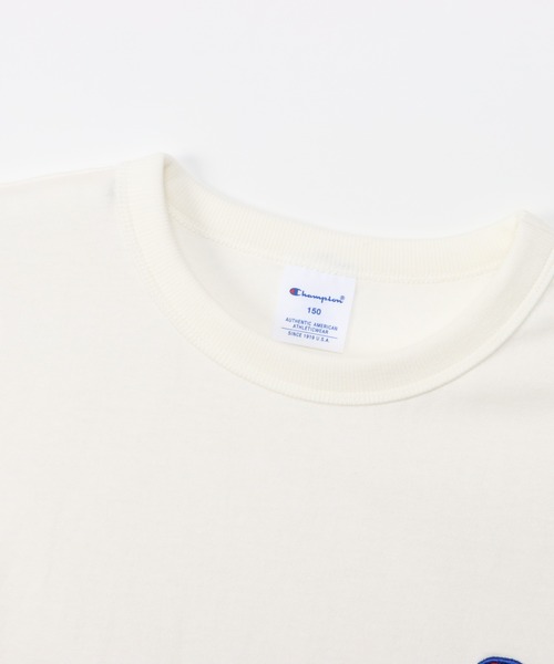 Champion（チャンピオン）の「【Champion/チャンピオン】キッズ ベーシック ショートスリーブTシャツ（Tシャツ/カットソー・キッズ・ネイビー/グリーン系その他/ゴールド/アクア/ブラック/オフホワイト/グレー/ピンク系1/ブルー系その他2/ブルー系その他3・110/120/130/140/150/160/100）」の14枚目の写真