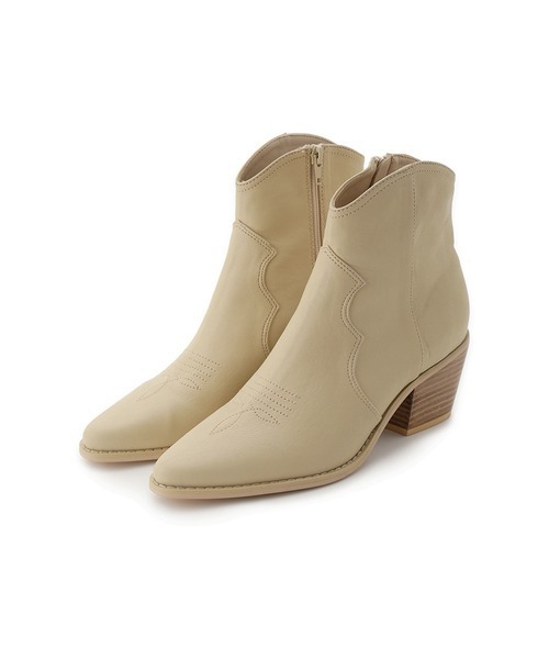 LILY BROWN(リリーブラウン)の「ウエスタンショートブーツ(ブーツ・レディース・オフホワイト/イエロー/ブラック・LARGE/SMALL/MEDIUM)」の3枚目の写真