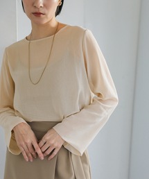 【ZOZO限定】楊柳シフォンフレアスリーブブラウス