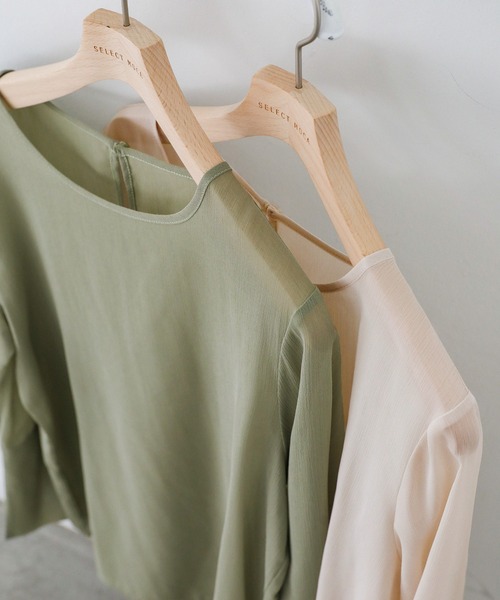 select MOCA（セレクトモカ）の「【ZOZO限定】楊柳シフォンフレアスリーブブラウス（シャツ/ブラウス・レディース・グレイッシュブルー/ブラック/アイボリー/チャコール/ライトカーキ・FREE）」の8枚目の写真