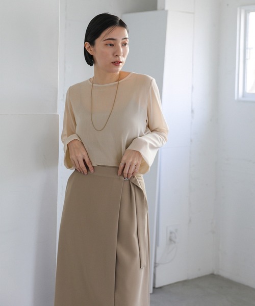 select MOCA（セレクトモカ）の「【ZOZO限定】楊柳シフォンフレアスリーブブラウス（シャツ/ブラウス・レディース・グレイッシュブルー/ブラック/アイボリー/チャコール/ライトカーキ・FREE）」の6枚目の写真