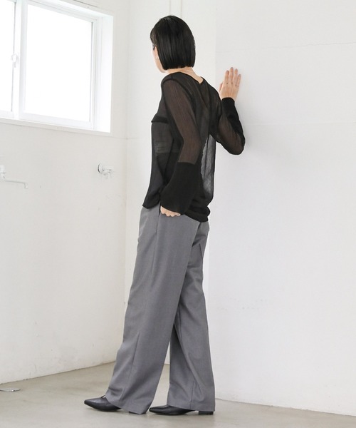 select MOCA（セレクトモカ）の「【ZOZO限定】楊柳シフォンフレアスリーブブラウス（シャツ/ブラウス・レディース・グレイッシュブルー/ブラック/アイボリー/チャコール/ライトカーキ・FREE）」の15枚目の写真