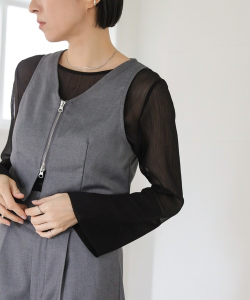 select MOCA（セレクトモカ）の「【ZOZO限定】楊柳シフォンフレアスリーブブラウス（シャツ/ブラウス・レディース・グレイッシュブルー/ブラック/アイボリー/チャコール/ライトカーキ・FREE）」の19枚目の写真