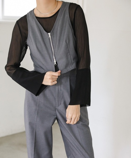 select MOCA（セレクトモカ）の「【ZOZO限定】楊柳シフォンフレアスリーブブラウス（シャツ/ブラウス・レディース・グレイッシュブルー/ブラック/アイボリー/チャコール/ライトカーキ・FREE）」の18枚目の写真