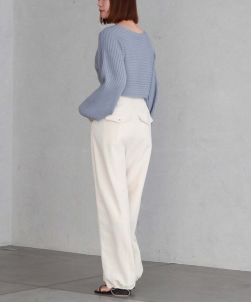 archives（アルシーヴ）の「2wayクロスワイドリブニット（ニット/セーター・レディース・グリーン/ブルー/イエロー/アイボリー/ブラック・MEDIUM）」の21枚目の写真