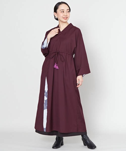 カヤ(カヤ)の「【カヤ】初春乃 裏勝りワンピース(ワンピース・レディース・ネイビー/ライトパープル/エンジ・FREE)」の3枚目の写真