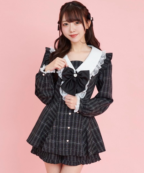 Secret Honey レース＆フリル襟セットアップ Secret Honey（シークレットハニー）の「レース＆フリル襟