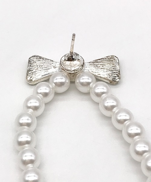 Futier land（フューティアランド）の「リボンパールピアス（ピアス（両耳用）・レディース・ホワイト・FREE）」の8枚目の写真