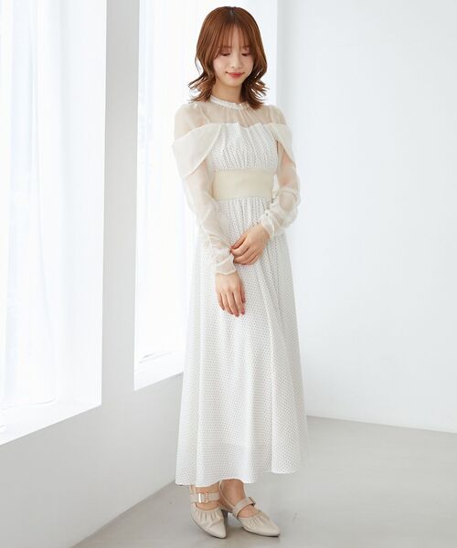 MAJESTIC LEGON(マジェスティックレゴン)の「シアードッキングコルセットワンピ(ワンピース・レディース・ホワイト系その他2/ホワイト系その他/グレー系その他・SMALL/MEDIUM)」の19枚目の写真