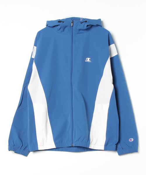 Champion（チャンピオン）の「チャンピオン  ZIP HOODED JACKET（ナイロンジャケット・メンズ・ブラック/ブルー・M/L/LL）」の2枚目の写真