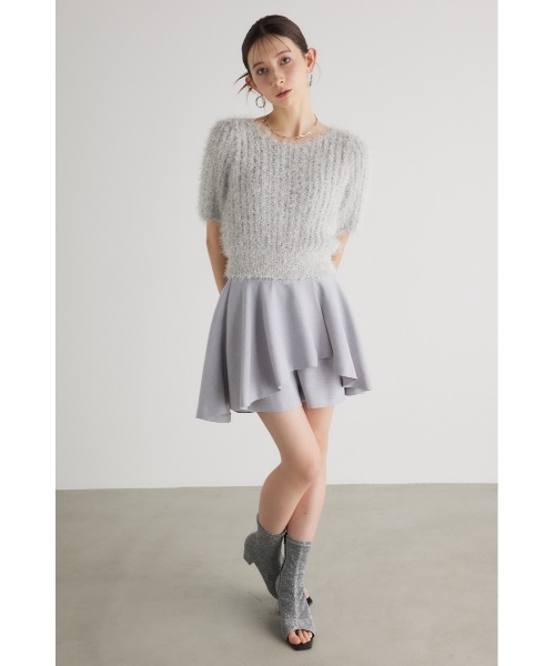 rienda（リエンダ）の「コンパクトシアーシャギーニットトップス 春服（ニット/セーター・レディース・アイボリー/ピンク/ライトグレー/ベージュ・FREE）」の5枚目の写真