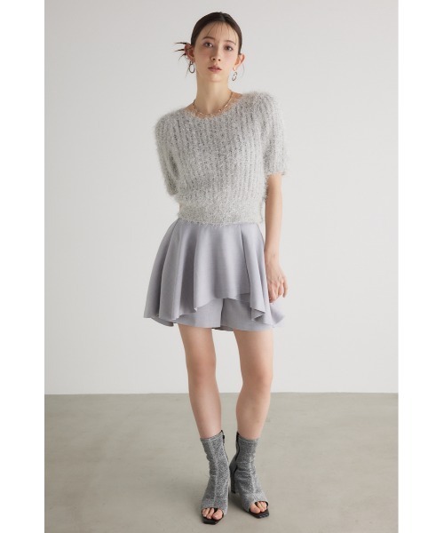 rienda（リエンダ）の「コンパクトシアーシャギーニットトップス 春服（ニット/セーター・レディース・アイボリー/ピンク/ライトグレー/ベージュ・FREE）」の7枚目の写真