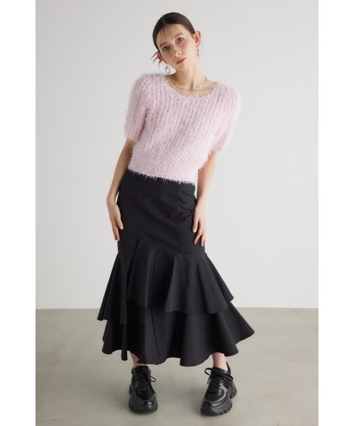 rienda（リエンダ）の「コンパクトシアーシャギーニットトップス 春服（ニット/セーター・レディース・アイボリー/ピンク/ライトグレー/ベージュ・FREE）」の11枚目の写真